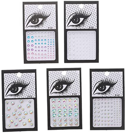 BESPORTBLE 5blätter Aufklebeohrringe Für Mädchen Mit Perlen Stickerohrringe Als Gesichtsschmuck Selbstklebende Ohrringe Mit Strasssteine Für Nägel Und Körper Schmerzfrei Und Haftend