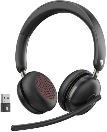 Dytole Wireless Headset, Wireless Headset with Mic for Work(Noise Cancelling), 65 Hours Woktime & Mute Button, Suitable for Call Center/Work from Home