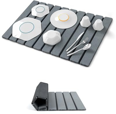 Prism Petal Plegable Alfombrilla Diatomita Cocina y Baño,Absorbente,60*39cm