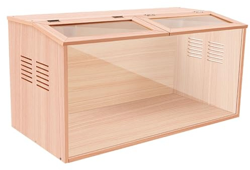Kaninchenstall aus Holz – Indoor Hasenkäfig mit Belüftungslöchern und Tür, Meerschweinchenstall ideal für Hamster und Igel (100 x 50 x 50 cm)