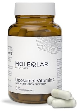 MoleQlar Vitamin C Kapseln liposomal - 500 mg Vitamin C pro Kapsel - 60 Stück als 2-Monatsvorrat - Liposovit Markenrohstoff