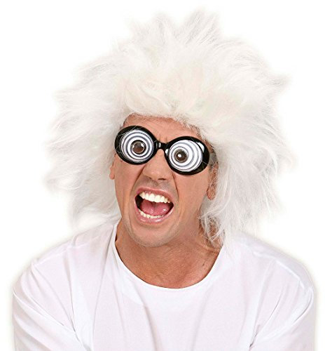 NET TOYS Graue Perücke Professor Erfinder Lehrer Erfinderperücke Fasching Karneval Nerd Irrer Verrückter