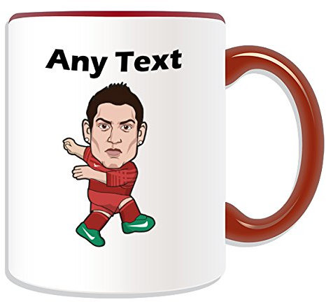 Cadeau personnalisé – C Ronaldo Mug (Football Motif étoiles, Options de Couleur) – Quel nom Message sur Votre Unique Mug Lfa Primera Division Cristiano Dos Santos Aveiro Portugal, Céramique, Red