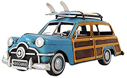 Old Modern Handicrafts 1949 Ford Wagon Metal Model Car - with Two Surfboards - 1:12 Scale Car Model - Fully Assembled for Home & Office Decoration - 11.8L x 4.8W x 6.0H Inches