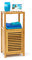 Relaxdays Badregal Bambus mit 3 Ablageflächen HxBxT 80x36,5x33 cm praktisches Holzregal mit mehreren Ebenen und Schrankteil mit magnetischem Verschluss mit Stauraum für Bad und Wohnzimmer, natur