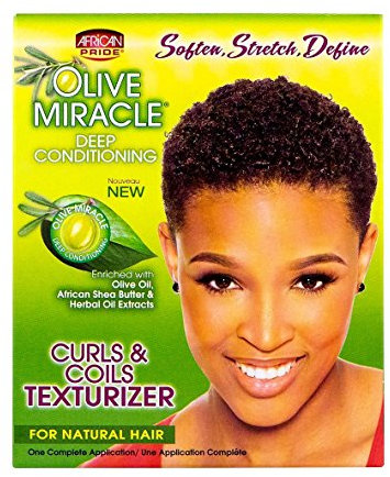 African Pride Olive Miracle Curls & Coils Texturizer, 1 Set