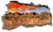 3D Wandtattoo Mauerloch Wandsticker Wandaufkleber Durchbruch Städte Landschaft Abenteuer selbstklebend H 60 x B 100 Schlafzimmer Wohnzimmer (WL15 Australien)