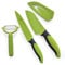 Jean-Patrique 3 Piece Chef’s Knifes Non-Stick Green & Black Prep Set, Kitchen Essential Tools with a Free Peeler