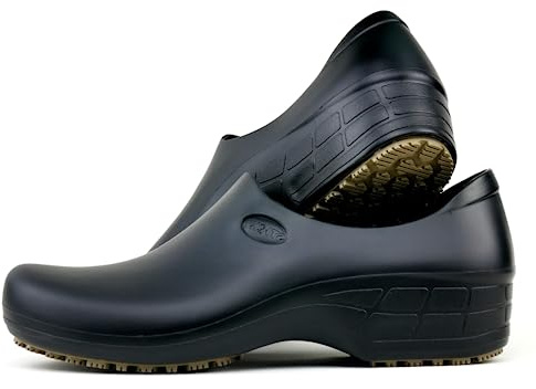Sticky Zapatos de lactancia para mujer, para chefs, cocina, enfermeras, zuecos para el trabajo, impermeables, antideslizantes, Negro -, 38.5 EU