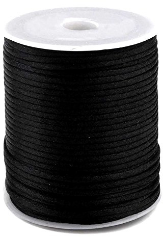 Satin-Schnur 90m x 2mm Satinkordel Schmuck-Kordel -Schnur Kumihimo Bänder Nylonschnur, Farbwahl