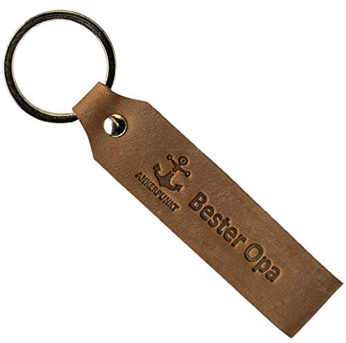 ANKERPUNKT Bester Opa Schlüsselanhänger Geschenk für Opa zum Geburtstag du wirst Opa Geschenk - dunkelbraun Made in Germany