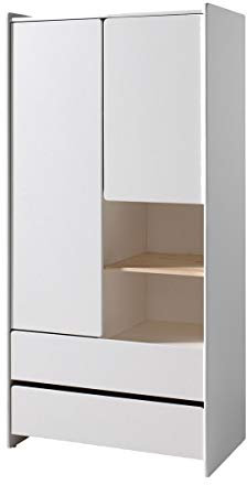 Vipack Wardrobe, Combi_SOLID_Pine_MDF, weiß, 90 x 180 cm