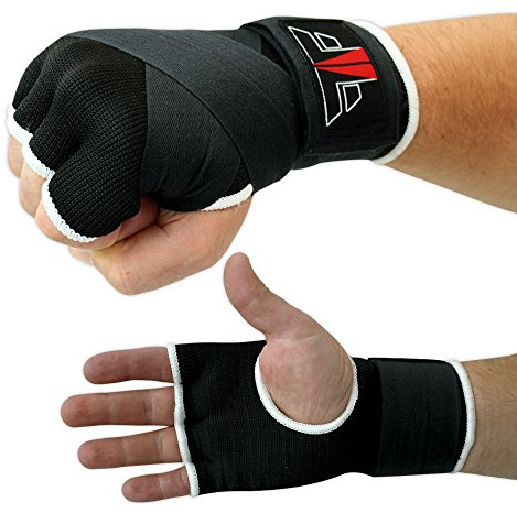 FOX-FIGHT Boxbandagen hochwertige Qualität Innenhandschuhe mit Handgelenkbandagen Klett Bandagen Stützbandage MMA Boxen Kompressionseffekt Sport Kickboxen Muay Thai Freefight Kampfsport BJJ 1 Paar
