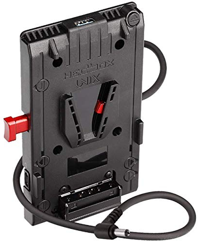 HEDBOX UNIX-DC - V-Mount Battery Adapter Plate, 3x D-Tap & USB, Regulated 12V/50W Power out Cable - Male DC Plug