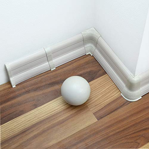 [DQ-PP] 10 mètres de plinthes 62mm en PVC pin blanc, plinthes aspect stratifié en plastique PVC