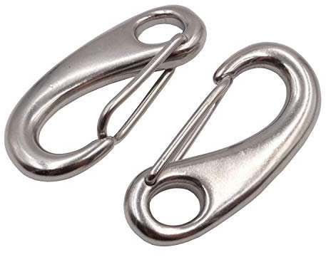5 Stück 70mm Schnapphaken Edelstahl V4A Inox rostfrei 3 Größen Karabiner Schnapper Öse Auge