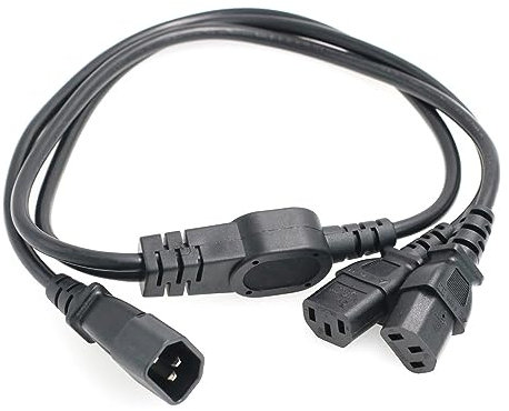 HangTon UPS PDU Computer PC Monitor Cavo di alimentazione Splitter IEC320 C14 a 2 x C13 10A 250V Cavo di prolunga 1 metro