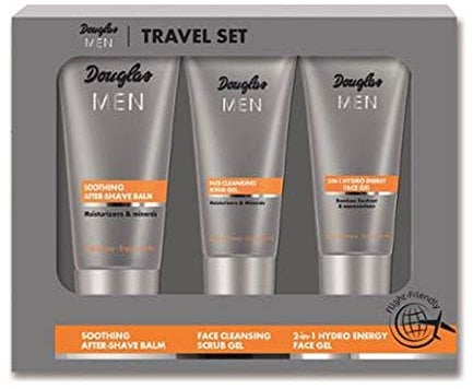 Douglas MEN 3er Herren Reiseset mit After Shave, Reinigungs-Gel und Face Gel Travel Size Gesichtspflege