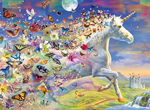 Ravensburger Puzzle 15046 - Schmetterlingseinhorn - 500 Teile Puzzle für Erwachsene und Kinder ab 10 Jahren, Puzzle mit Dekosteinen zum Verzieren
