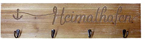 Dio Hakenleiste Heimathafen mit 4 Haken ca.60x15cm MDF