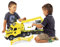 WADER 36470 Magic Truck Tieflader mit Baucontainern, Kran und Absperrgittern, ab 3 Jahren, ca. 79 cm