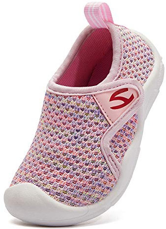 SMajong Chaussons de Maison Garçon Pantoufle d'intérieur Fille Chaussettes Antidérapantes Bébé Chaussures Premier Pas Chaussures de Sport Rose 25 EU
