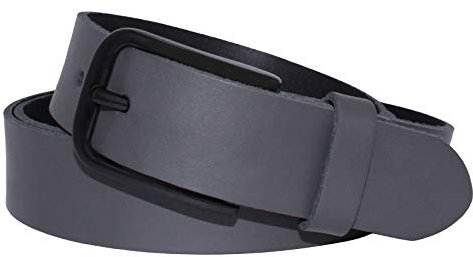 Manza Gürtel Leder Damen Herren Ledergürtel 3cm breit echtes Leder Rindleder Neu (Grau, 85 cm Gesamtlänge 95 cm)