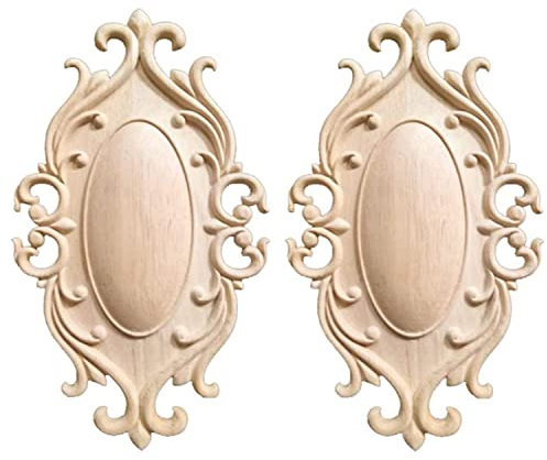 Holzornamente Für Möbel,Binblin 2PCS Holzornamente Für Schrank Onlay Applique Möbel Ecken Möbel Dekor Schnitzerei Onlay Applique Möbel Hause Tür Diy Handgemacht