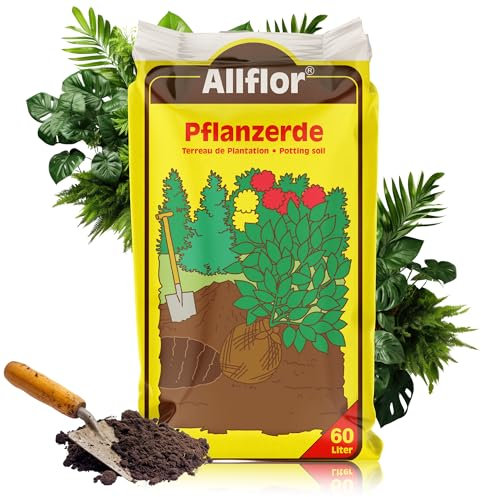 Allflor Pflanzerde I 6 x 60 Liter Beutel I Erde gebrauchfertig, aufgekalkt, aufgedüngt I Blumenerde für Pflanzungen im Garten oder im Kübel I Schnelles und optimales Wachstum