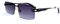 kachawoo Randlose Herren-Sonnenbrille mit Verlaufslinsen, Retro-Rechteck-Sonnenbrille für Männer und Frauen, rahmenlose Brille, modisches Markendesign (black leg dark blue lens)