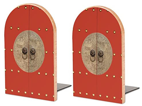 Lot De 2 Serre-Livres Porte Ancienne Support De Livre Antidérapant en Bois pour Bibliothèque De Bureau