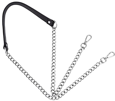 PU-Leder-Kettenriemen Verstellbarer Metallkette Schulter Riemen Abnehmbare Handtaschen Kette Riemen Lange Tasche Kettenriemen mit Schnallen 120cm (Silber Kette)