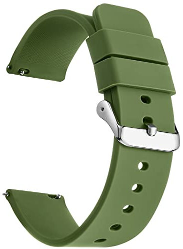 GARRULAX Cinturino di ricambio per orologio in silicone, a sgancio rapido, in gomma morbida, 18 mm, 20 mm, 22 mm, per uomini e donne, 18mm