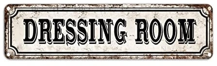 Dressing Room Metal Sign, Vintage Animals Sign, Dressing Room Street Sign Retro Wall Art Shabby Chic Wall Hanger, 8 X 30 CM