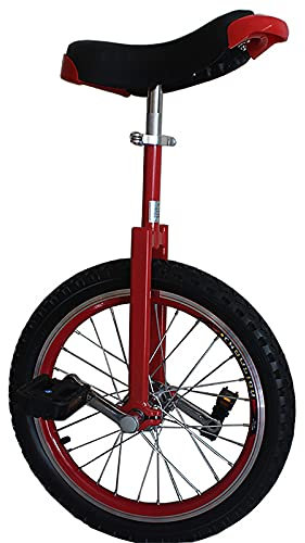 Einrad Einrad Einrad für Kinder 16 Zoll, Jungen Mädchen Anfänger Einrad Alter 4/5/6/7 Jahre, Höhe 115-155 cm, Außen Kleines Einrad Rad mit verstellbarem Sattel (Color : Red)