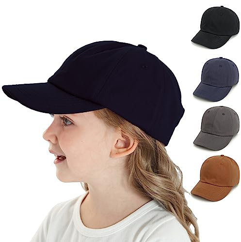 YANWANG Baby Kinder Solide Farbe Baseballkappen Einstellbare Baumwolle Sonnenhut für Kleinkind Jungen Mädchen(Black,2-5Jahre)