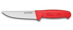 Fischer Bargoin Profinox Boucher 14 cm manche surmoulé rouge - sur carte - la pièce 3010-14