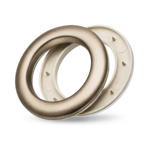 CRAFTMEMORE Lot de 8 œillets de rideau en plastique de 40 mm de diamètre intérieur - Anneaux à clipser pour rideaux d'intérieur (doré antique)
