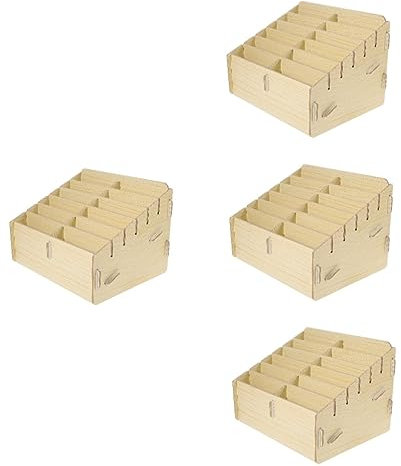 STOBOK 4er-box Aufbewahrungsbox Für Karten Kartensortierfach Sammelkarten-aufbewahrungshalter Fall Hausbedarf Kartensortierer Für Decks Organizer Für Spielkarten Hölzern Kartenhalter Hund