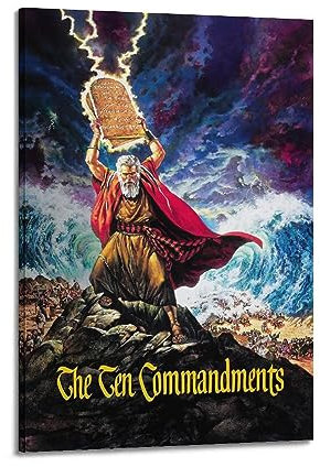 VZRSQZK Filmposter The Ten Commandments, dekoratives Gemälde, Leinwand-Wandposter und Kunstdruck, modernes Familienschlafzimmer-Dekor-Poster, 40 x 60 cm