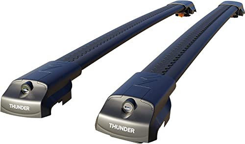 Thunder Carrier TRX1 Roof Rack For Skoda Kodiaq 2017-Onward Black Aluminium Roof Rack Cross Bars Lockable - Fit Raised Side Rails Roof Rails Cross Bar, Rail Carrier