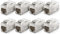 deleyCON 8 Pièces Adaptateur Cat 7 Keystone Métallique 2X Prise RJ45 Connecteur pour Câble de Raccordement RJ45 600 MHz 10 Gbps LAN DSL Ethernet et Utilisable comme Keystone - Argent
