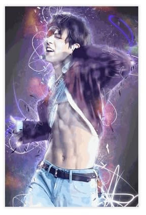 AmAzwi K-Pop Jeon Jungkook BTS Poster, Leinwand-Poster, Schlafzimmer-Dekor, Sportlandschaft, Büro, Raumdekoration, Geschenk, ungerahmt: 20 x 30 cm