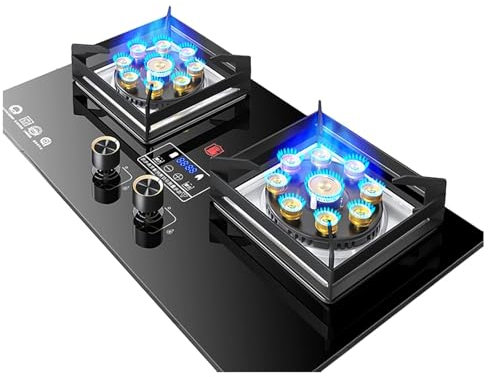 Gaziniere Gaz - Cuisinière, Table De Cuisson À Gaz Encastrée En Verre Trempé, Brûleurs Faciles À Nettoyer Pour Un Usage Domestique, Table De Cuisson À Gaz Avec Sécurité Enfant (Color : A, Size : NG