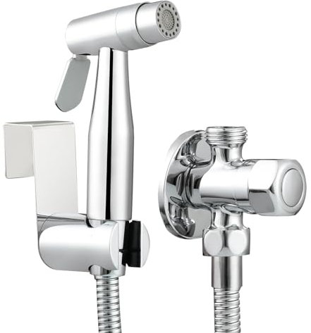 Tecmolog Ducha Higienica WC 2 Modos Kit de Pulverizador de Bidé de Mano de Acero Inoxidable para Inodoro, Cromo, WS024ADF2