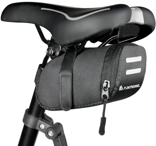 Flintronic Mini Saddle Bag, Reflective Cycling Underseat Bag for Mountain & Road Bikes