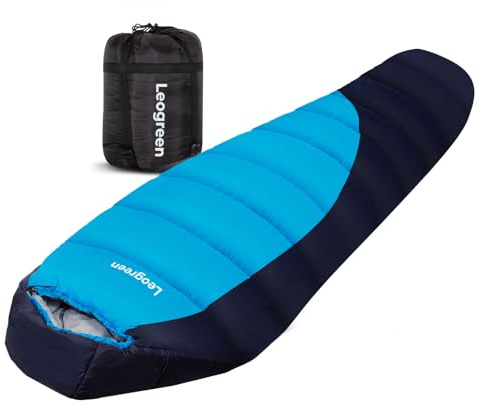Daunenschlafsack, -15 ℃ bis +5 ℃, 210 x 80 x 35 cm, für Erwachsene, Blau