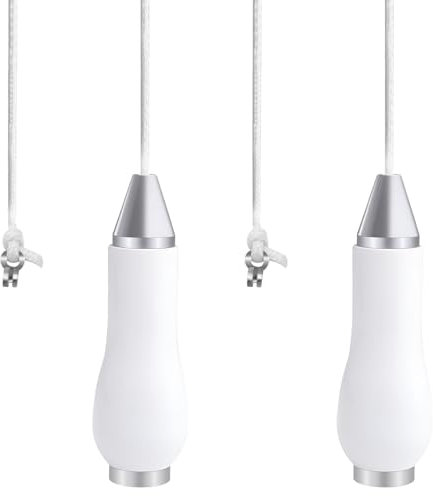 HTTYHT 2 Pack Bathroom Light Pull Cord Handle With 150 cm Extension and Connector for Toilet Switch Ceiling Fan - White