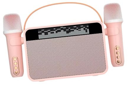 Baoblaze de Karaoke Mini con Altavoz Bluetooth Y Micrófono Inalámbrico, Rosa