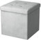 Oak & Tea Storage Ottoman, Foldable Storage Bench, Small Footrest, Cube Storage Unit, 3 Storage Boxes with Lid, Footstool, Comfy Toy Chest for Bedroom Living Room, Light Grey 38x38x38cm